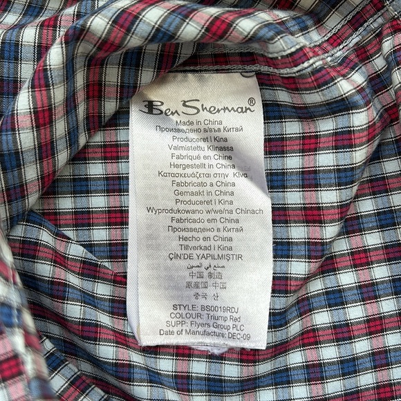 BEN SHERMAN age 4-5 blue and red plaid button down shirt with pocket - Picture 15 of 16